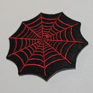 🕸 Red Spider Web Iron-On Patch